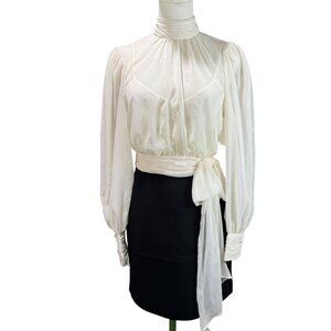Cinq à Sept Silk Chiffon Contrast Dress – Size 0 NWT (Petite)